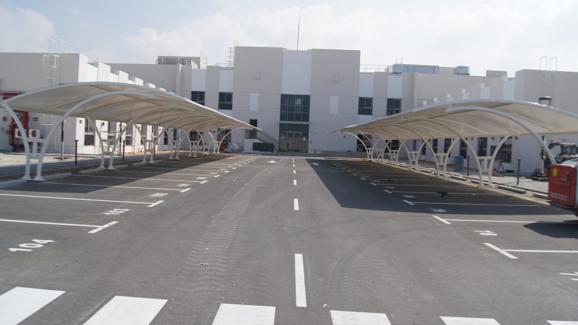Car Parking Sheds — aluminium and glass product by Alufab, Abu Dhabi