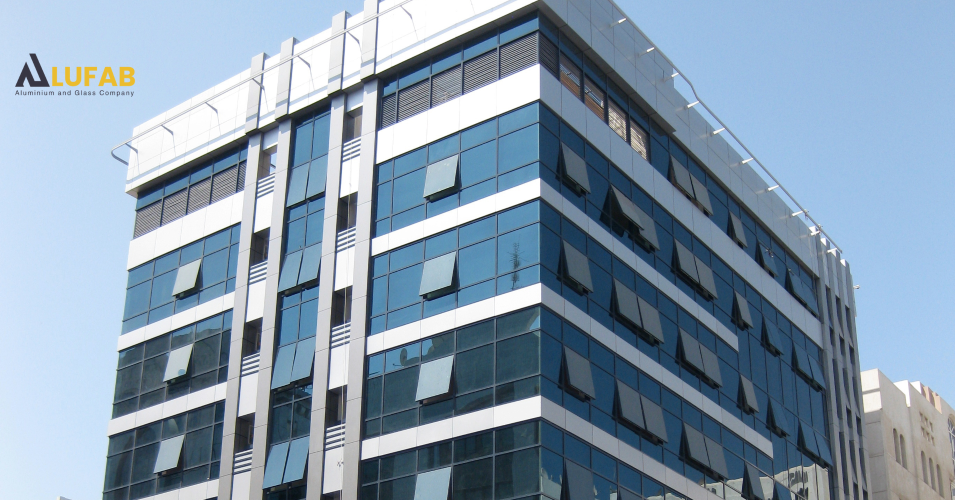 Alufab-fabricated glass office tower facade, Abu Dhabi