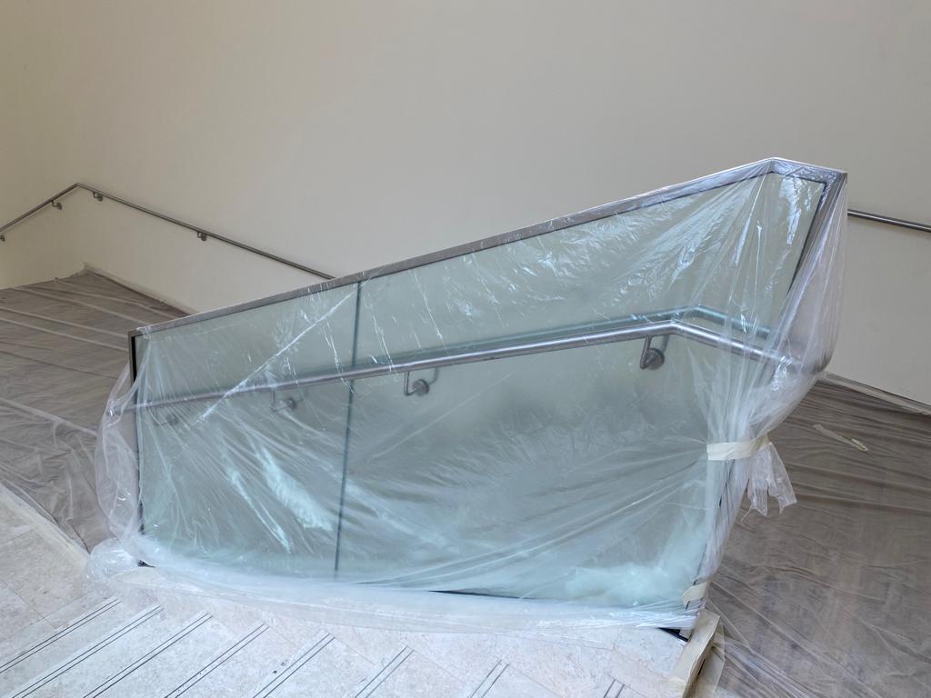 Glass Staircase Railings — aluminium and glass product by Alufab, Abu Dhabi